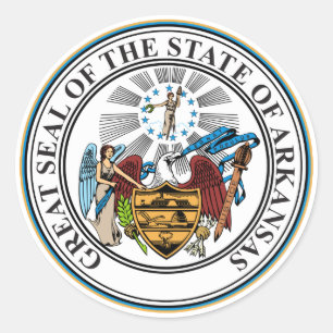 Sticker Rond Bouton Emblème du sceau d'État de l'Arkansas