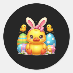 Sticker Rond Bouton en caoutchouc mignon canard chaudière bande
