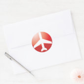 Sticker Rond Bouton Facile rouge de l'avion (Enveloppe)