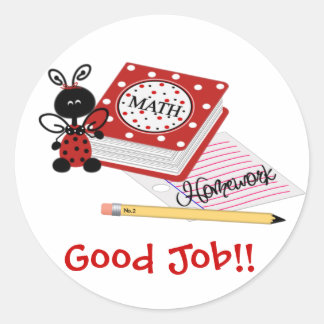 Sticker Rond Bouton Ladybug de bon travail