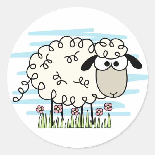 Sticker Rond Bouton Mouton Carton (Devant)