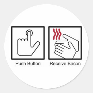 Sticker Rond Bouton poussoir, Bacon de réception - Distributeur