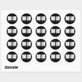 Sticker Rond Bouton poussoir, Bacon de réception - Distributeur (Feuille)