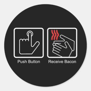 Sticker Rond Bouton poussoir, Bacon de réception - Distributeur