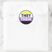 Sticker Rond Bouton Pronoms Non Binaires - Ils Eux (Sac)