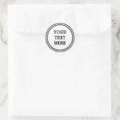 Sticker Rond BOUTON ROND blanc & noir + votre texte (Sac)