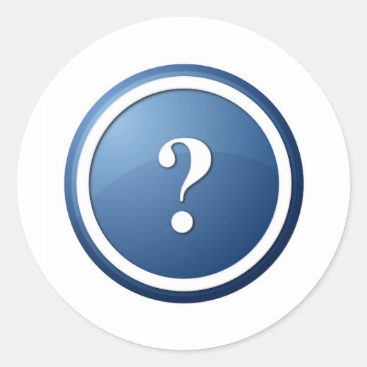 Sticker Rond bouton rond point d'interrogation bleu (Devant)