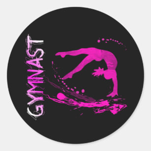 Sticker Rond Bouton rose etc. de sacs de chemises de gymnaste