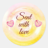 Sticker Rond Bouton rouge élégant Script Coeur Citations mignon (Devant)