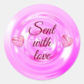 Sticker Rond Bouton rouge élégant Script Coeur Citations mignon (Devant)