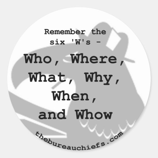 Sticker Rond Bouton Six W (Devant)