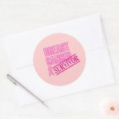 Sticker Rond Bouton Survivant du cancer du sein (Enveloppe)