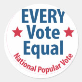 Sticker Rond Bouton Tous les votes égaux (Devant)