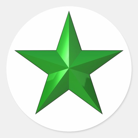 Sticker Rond BoutonÉtoileVert (Devant)