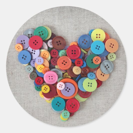Sticker Rond Boutons colorés Coeur (Devant)