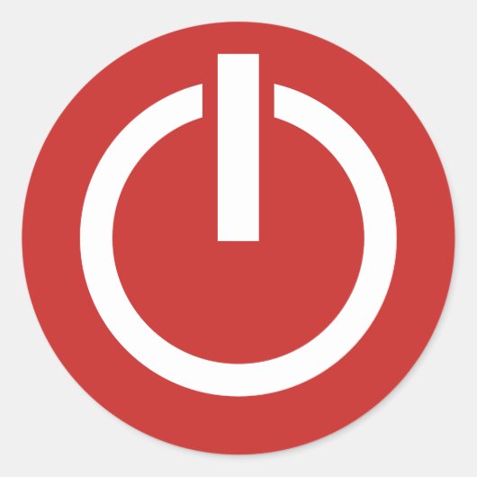 Sticker Rond Boutons de bouton d'alimentation ronds du logo d'a (Devant)