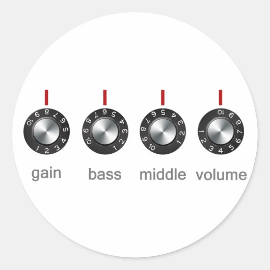 Sticker Rond Boutons de guitare Amp (Devant)