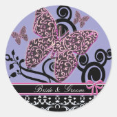 Sticker Rond Boutons de mariée et de chambre tourbillonne rose  (Devant)