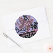 Sticker Rond Boutons de mariée et de chambre tourbillonne rose  (Enveloppe)