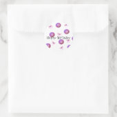 Sticker Rond Boutons et Rubans d'Anniversaire (Sac)