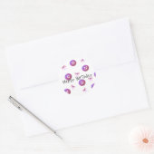Sticker Rond Boutons et Rubans d'Anniversaire (Enveloppe)