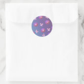 Sticker Rond Boutons et vaches violets et roses (Sac)