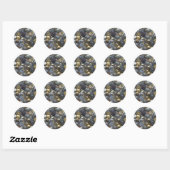 Sticker Rond Boutons métalliques (Feuille)