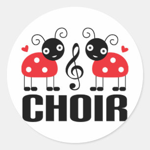 Sticker Rond Boutons rouges de chorale mignons