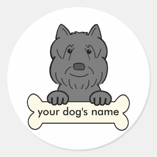Sticker Rond Bouvier des Flandres personnalisé (Devant)