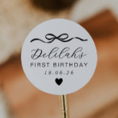 Sticker Rond Bow 1er anniversaire