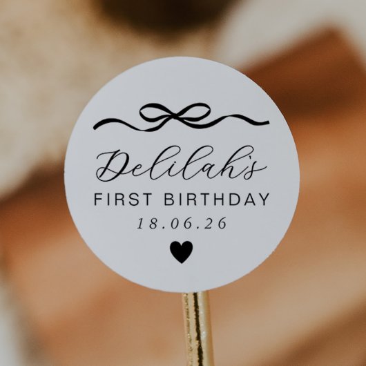 Sticker Rond Bow 1er anniversaire