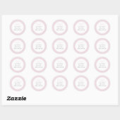 Sticker Rond Bow à plis rose simple (Feuille)