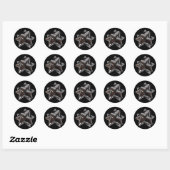 Sticker Rond Bow argenté brillant (Feuille)
