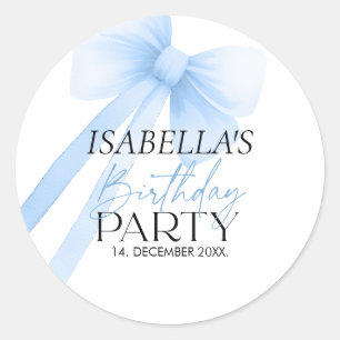 Sticker Rond Bow bleu