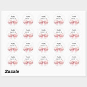 Sticker Rond Bow blush rose blanc Sweet 16 (Feuille)