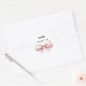 Sticker Rond Bow blush rose blanc Sweet 16 (Enveloppe)