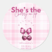 Sticker Rond Bow Cherry On Top Enterrement de mariage (Devant)