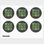 Sticker Rond Bow Coquette St Patrick's Day Vintage (Feuille)