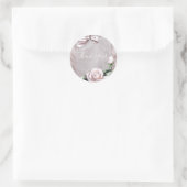 Sticker Rond Bow en satin rose et Rose Mariage romantique Favor (Sac)