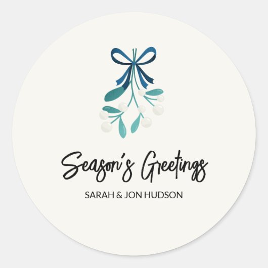 Sticker Rond Bow et mytilène bleus (Devant)