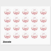 Sticker Rond Bow flores rose rousse douce 16 (Feuille)