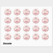 Sticker Rond Bow flores roses doux 16 (Feuille)