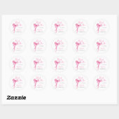 Sticker Rond Bow Girls rose 1er Merci d'anniversaire (Feuille)