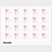 Sticker Rond Bow Girls roses 1er anniversaire (Feuille)