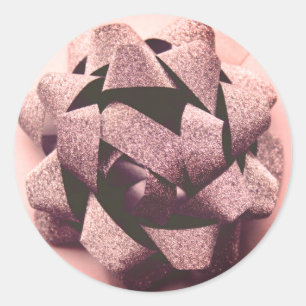 Sticker Rond Bow or rose cadeau