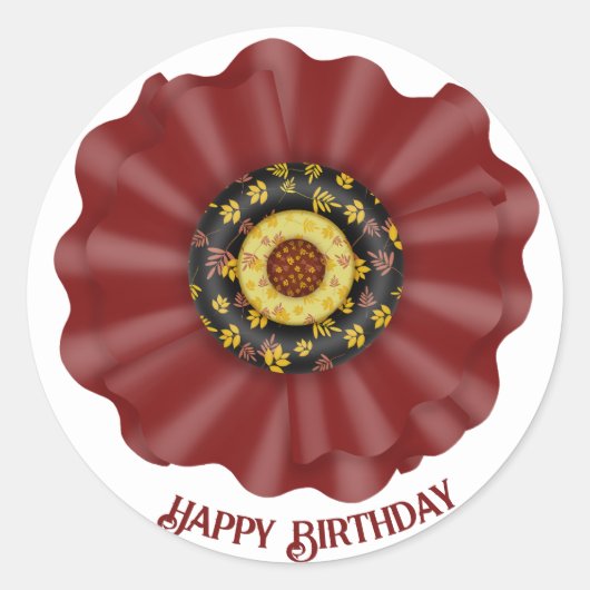 Sticker Rond Bow pour l'anniversaire (Devant)
