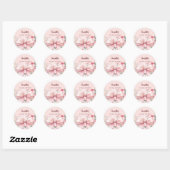 Sticker Rond Bow rose fleuron rose Fête des mariées (Feuille)