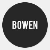 Sticker Rond Bowen - Cool New Funny Name Fan Gift Tee  (Devant)