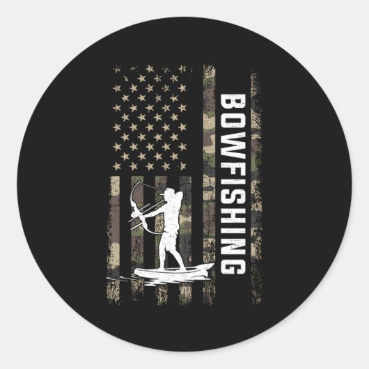 Sticker Rond BowFishing American Flag BowFishing (Devant)