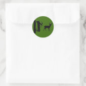 Sticker Rond Bowhunter dans le Treestand Shooting Deer (Sac)